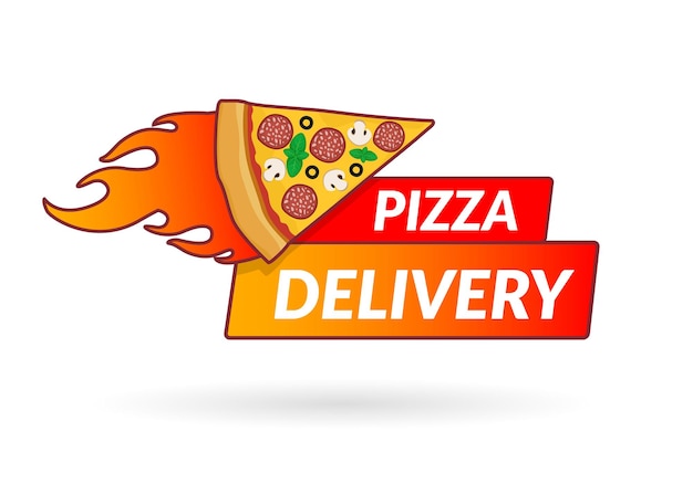 Значок доставки пиццы для приложений и веб-сайта Концепция доставки Векторная иллюстрация Плоский дизайн