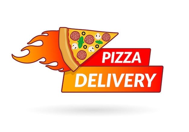 Pizza delivery icon for apps and website delivery concept vector illustration flat design