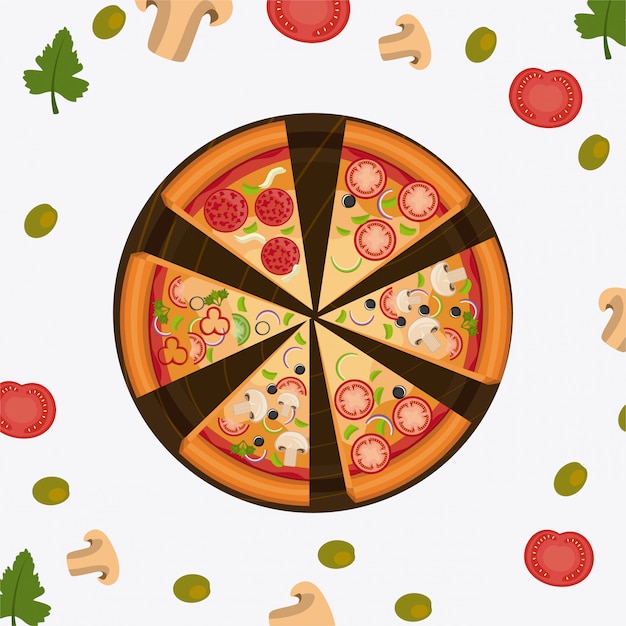 Vector pizza design.