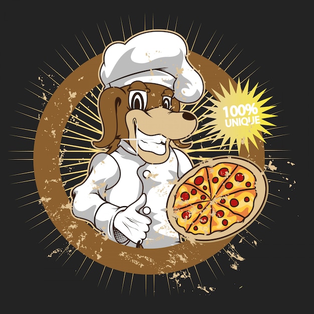 Vector pizza dog