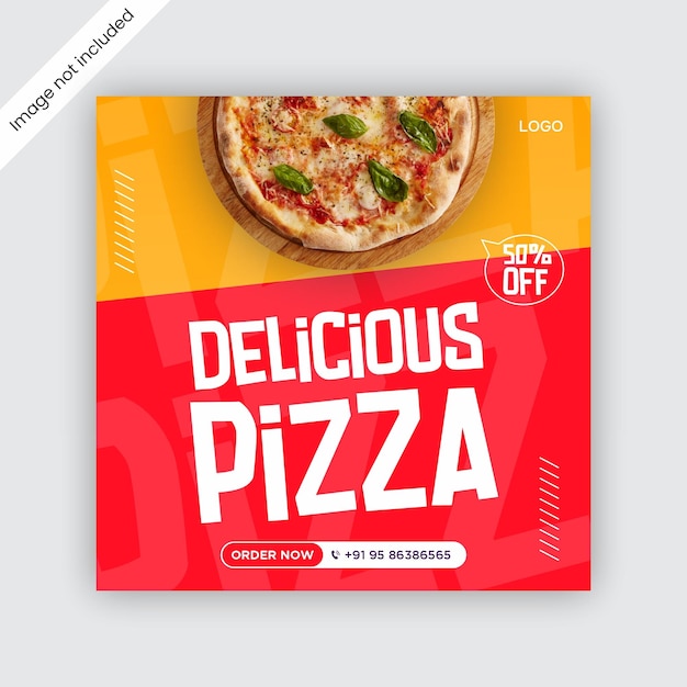 pizza eten Social media verkoop en Instagram post ontwerpsjabloon