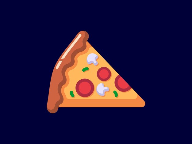 Pizza Fast Food Vector Icon Flat Illustration