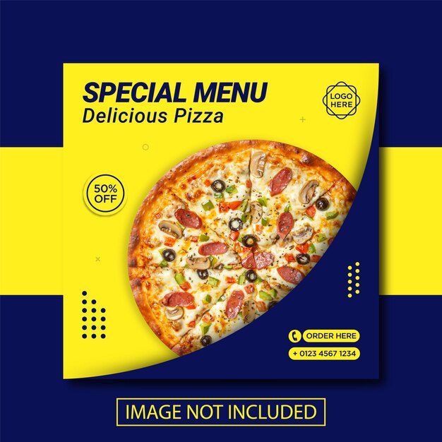 Banner vendita pizza ffod per post sui social media