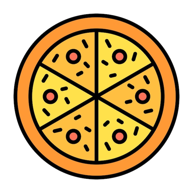 Пицца Плоская Иллюстрация