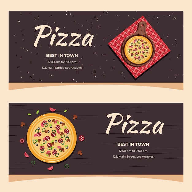 Vector pizza flyer poster omslag banner of achtergrond vector illustratie