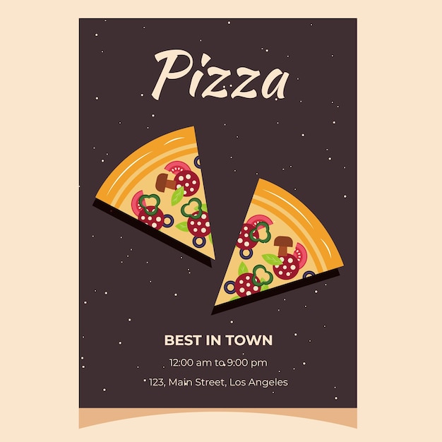 Pizza flyer poster omslag banner of achtergrond Vector illustratie