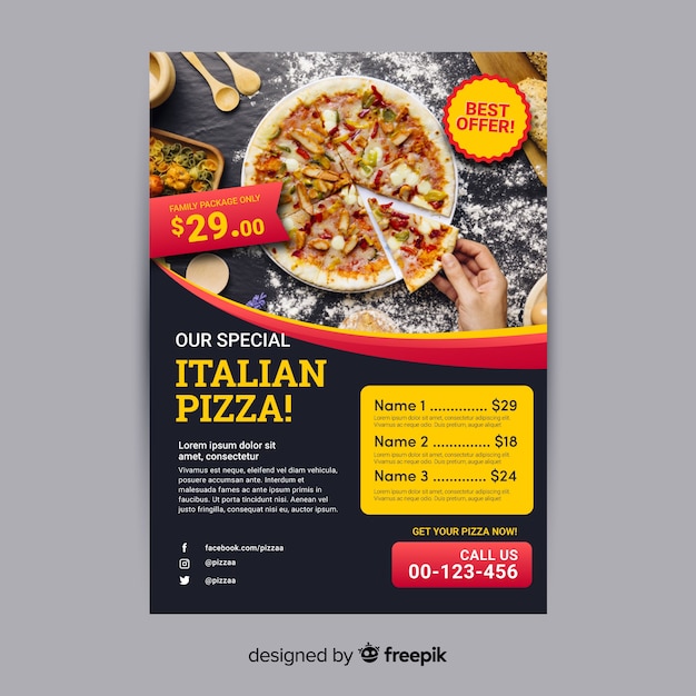 Pizza flyer template