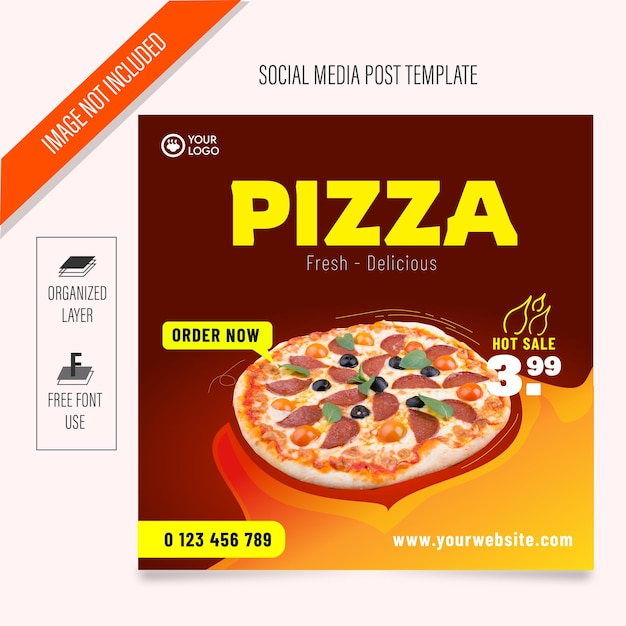 Pizza food banner with hot sale promo