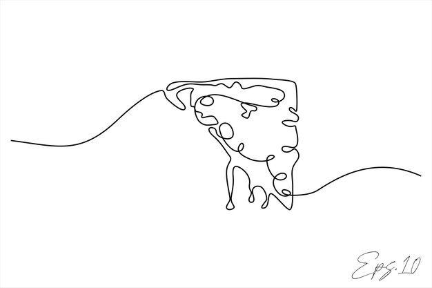 Pizza food continuous line art drawing