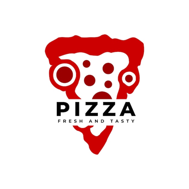 Vettore design del logo del cibo per pizza