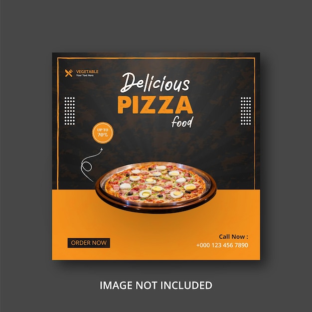 Pizza food social media post template