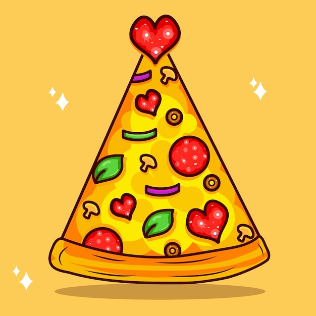 pizza hand drawn illustration