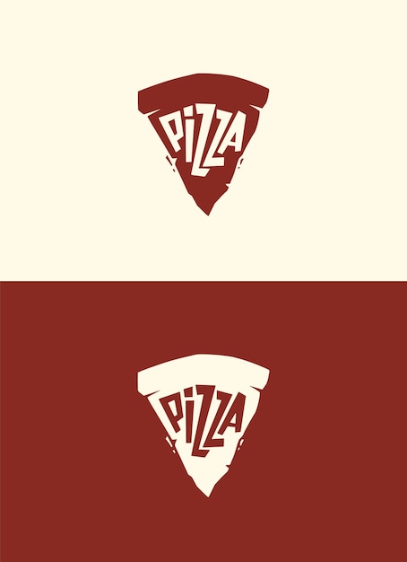 Pizza house pizza lettering logo creative logotype isolated on white