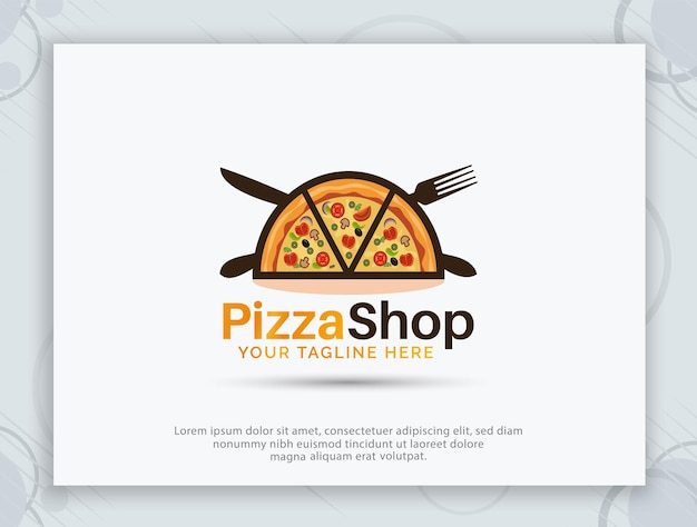 Pizza huis vector logo ontwerp