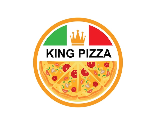 Vettore dell'illustrazione del logo dell'icona della pizza