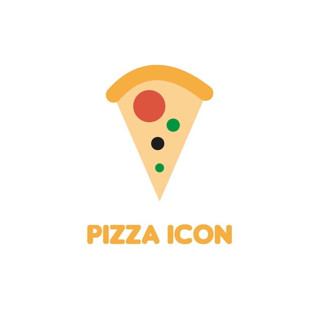 Vector pizza icon simple logo vector food sign