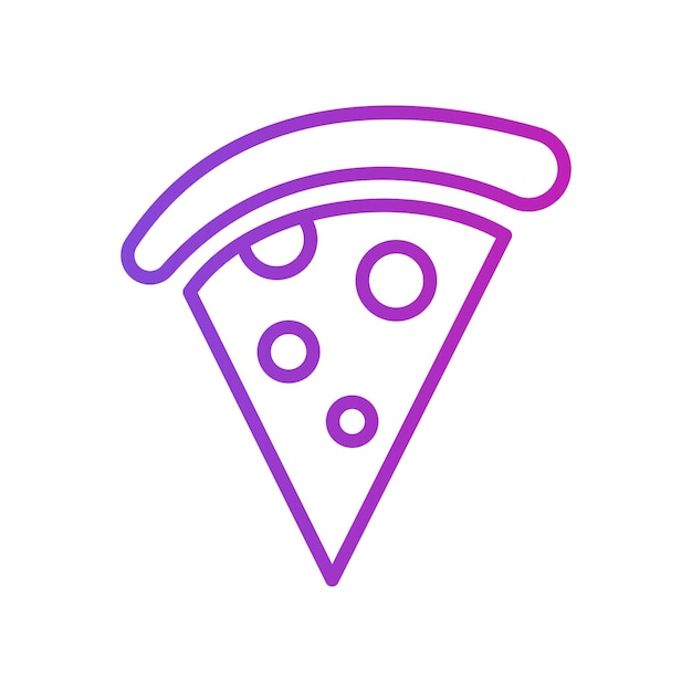 Pizza Icon Vector Zwart en Wit
