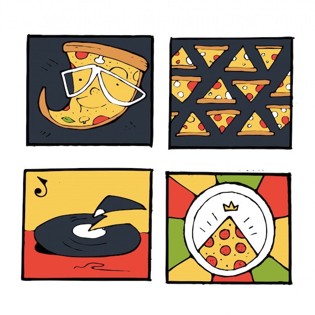 Vector pizza icons