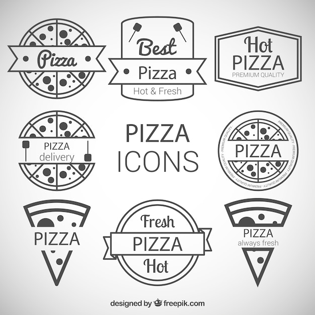 Vector pizza icons