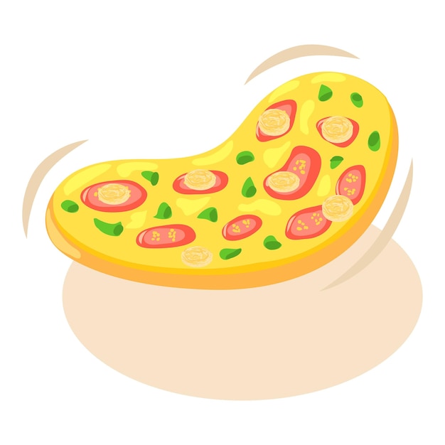 Vector pizza icoon isometrische vector vers bereide pizza met vlees en groente icoon italiaanse keuken stevige maaltijd zelfgemaakte gerechten