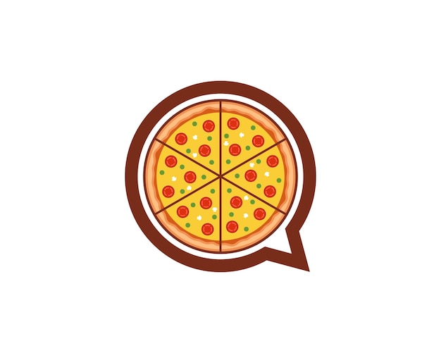 Pizza inside the bubble chat logo