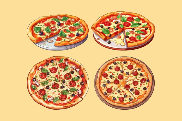 pizza italian illustration