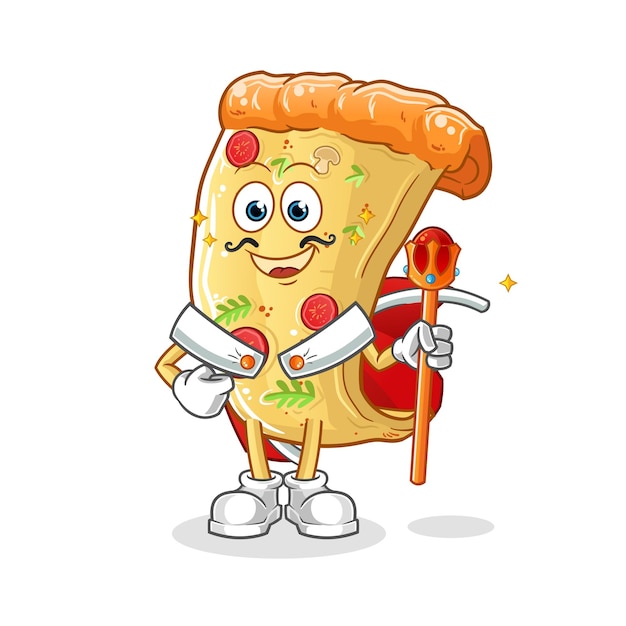 Vector pizza king  cartoon mascot mascot