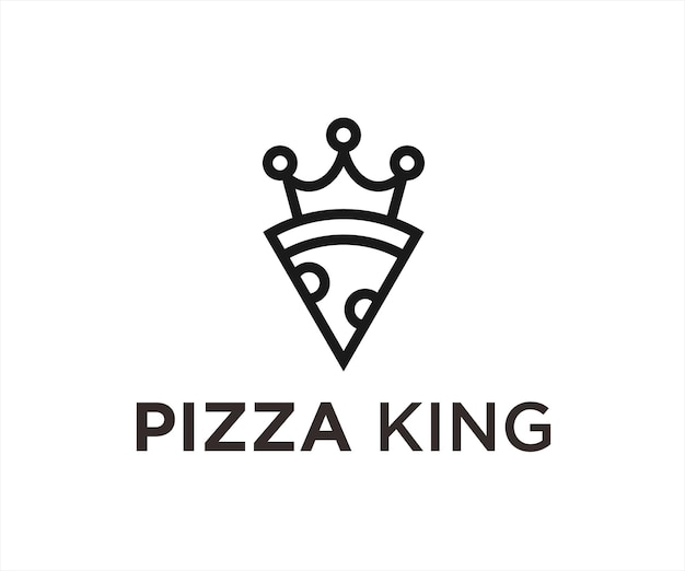 pizza koning logo ontwerp vectorillustratie