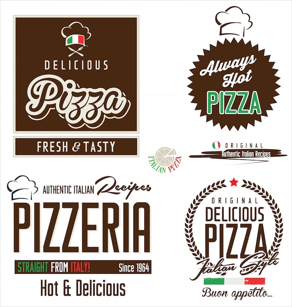 Vector pizza labels