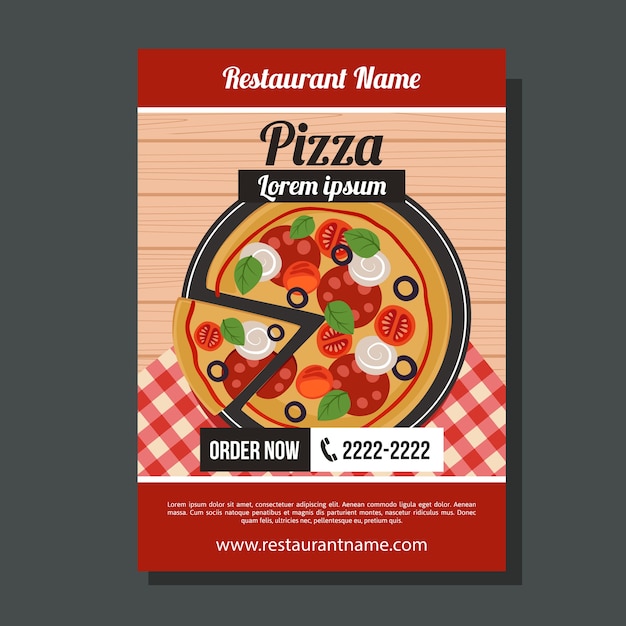 Vector pizza leaflet template
