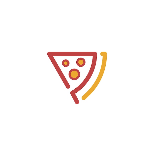 Vettore libero del logo della linea della pizza. lettera p