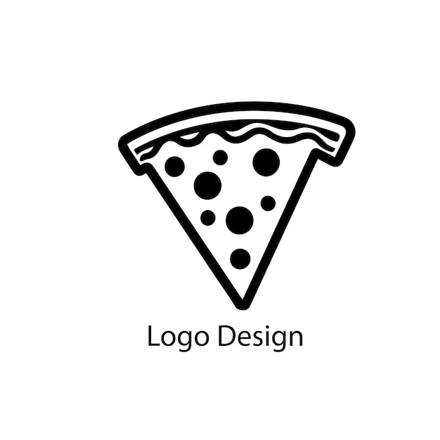 Pizza logo design black simple flat icon on white background