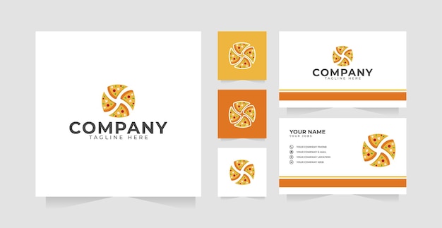 Pizza logo design inspiration and business card