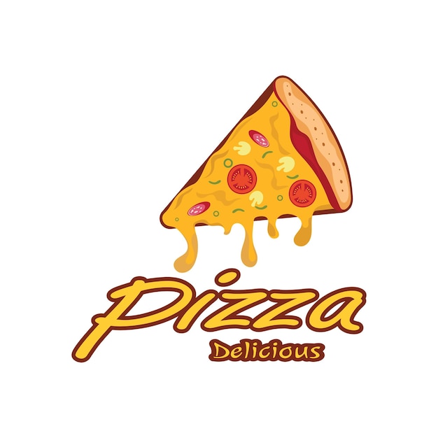 Pizza logo design template illustration vector