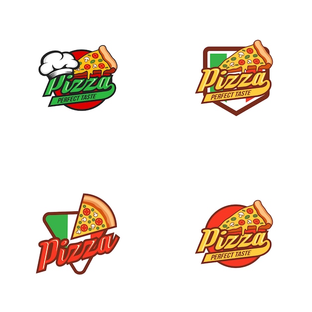 Pizza logo design template