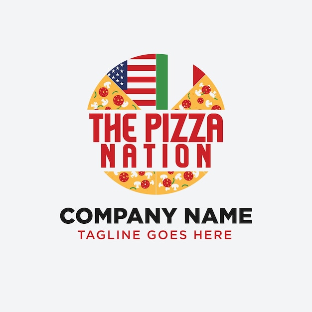 Vector pizza logo design template