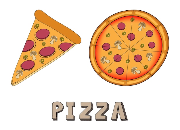 Vector pizza logo design