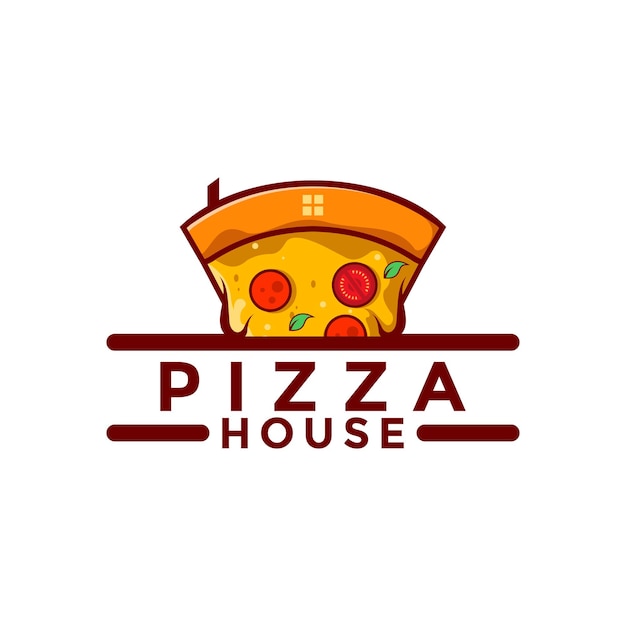 Vector pizza logo ontwerp restaurant eten pizza slice restaurant pictogrammen vector illustratie sjabloon