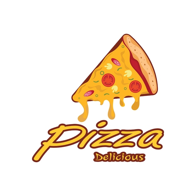 Pizza logo ontwerp sjabloon illustratie vector