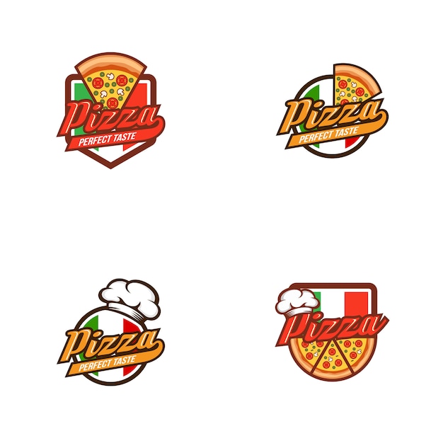 Pizza logo ontwerpsjabloon