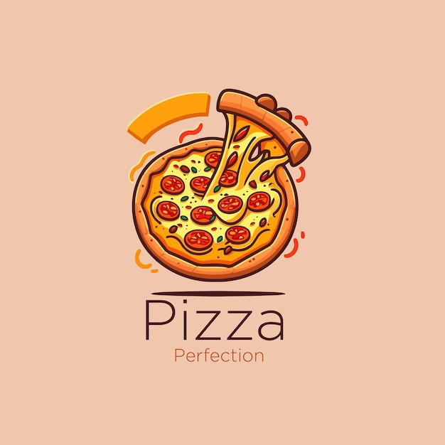 Логотип пиццы, логотип пиццерии, векторная иллюстрация логотипа фаст-фуда