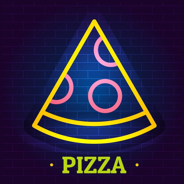 Pizza logo Platte illustratie van pizza vector logo voor web