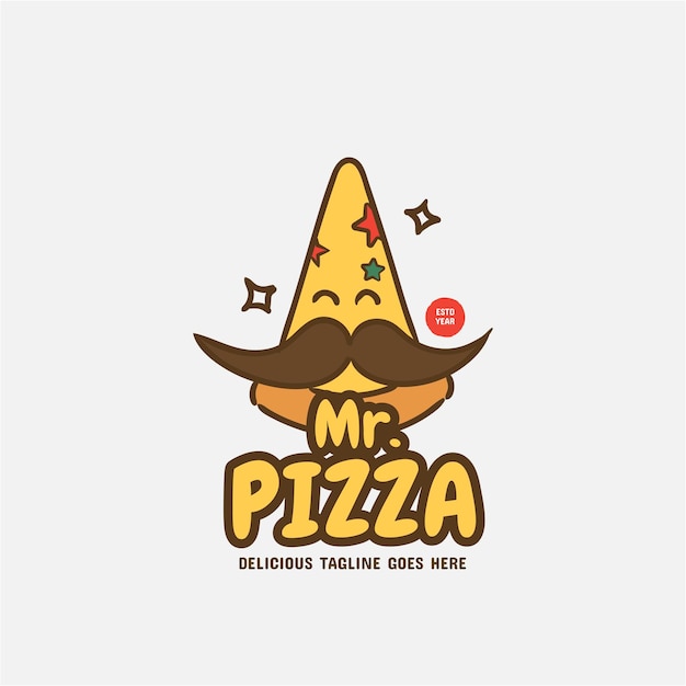 Pizza logo sjabloon Pizza labelsjabloon voor restaurant Voedsel logo vector illustratie ontwerp