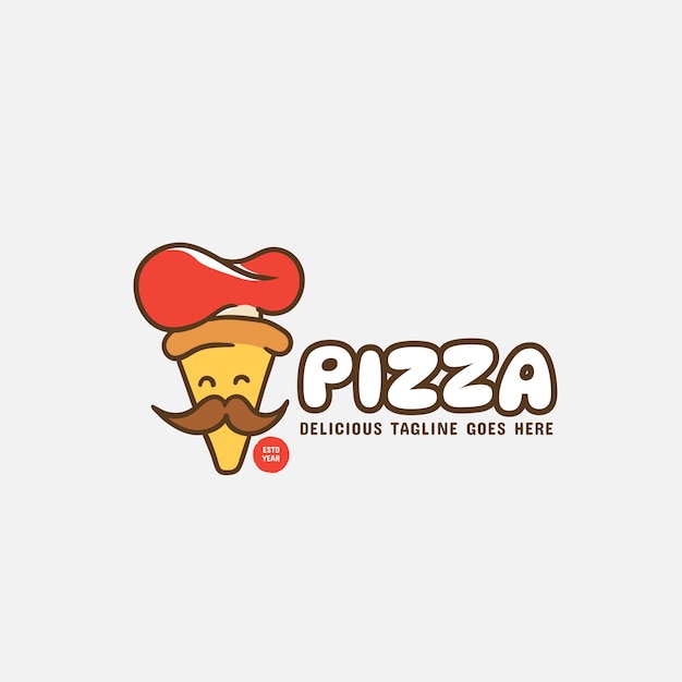 pizza logo template pizza label template for restaurant food logo vector illustration design