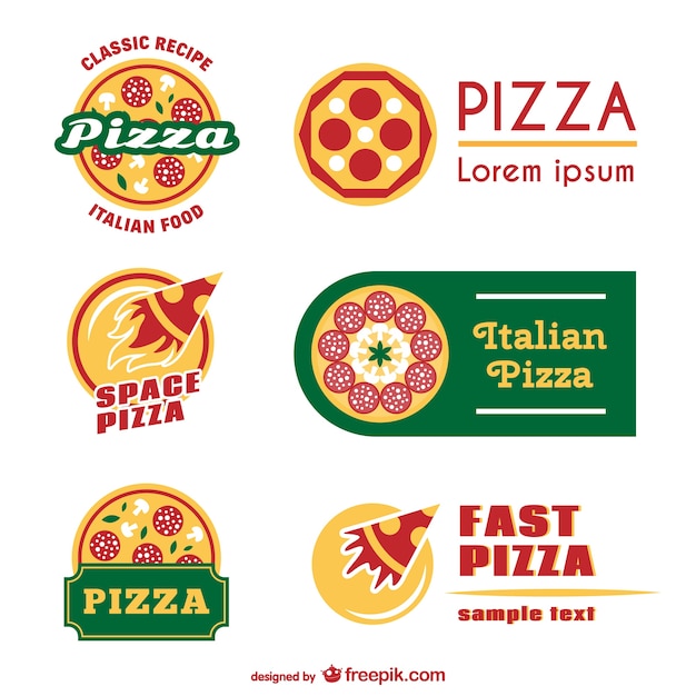 Vettore modelli di pizza logo