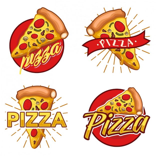 pizza logo voorraad vector set