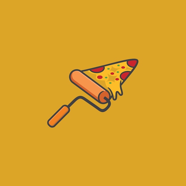 Pizza Mascotte Logo Ontwerp Vector