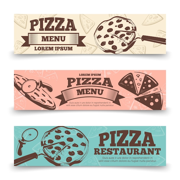 Pizza menu banners template