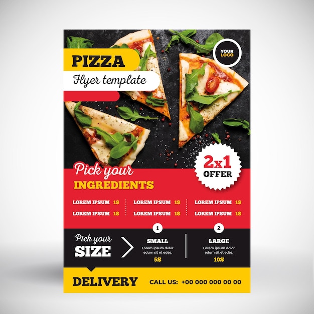 Vector pizza menu concept