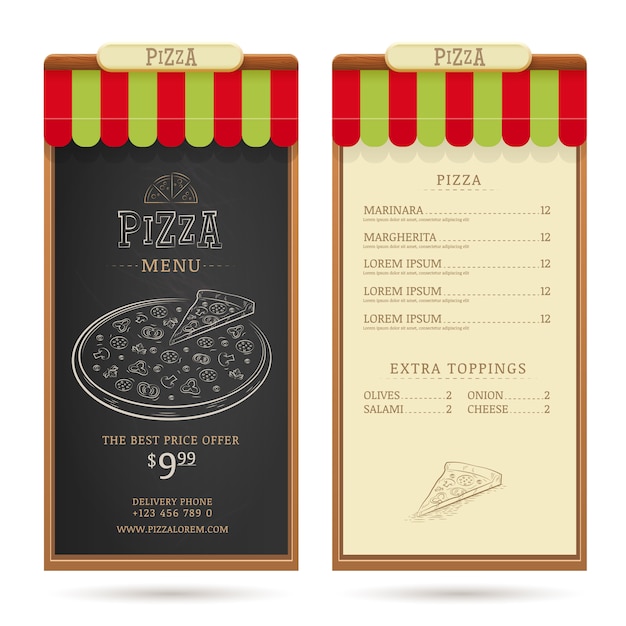 Pizza menu design